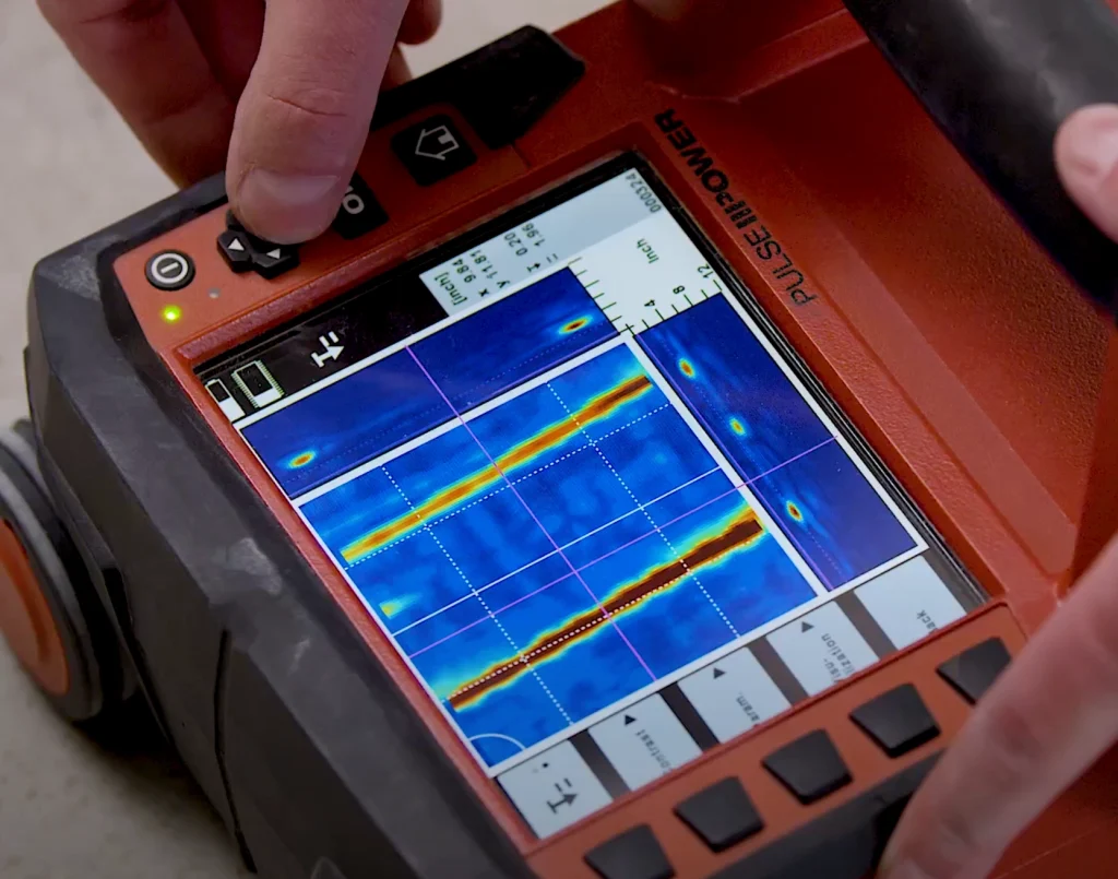 concrete x ray machine closeup