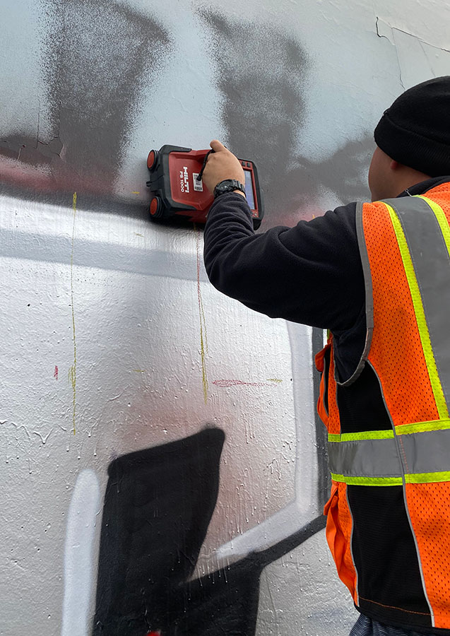 x raying through concrete service